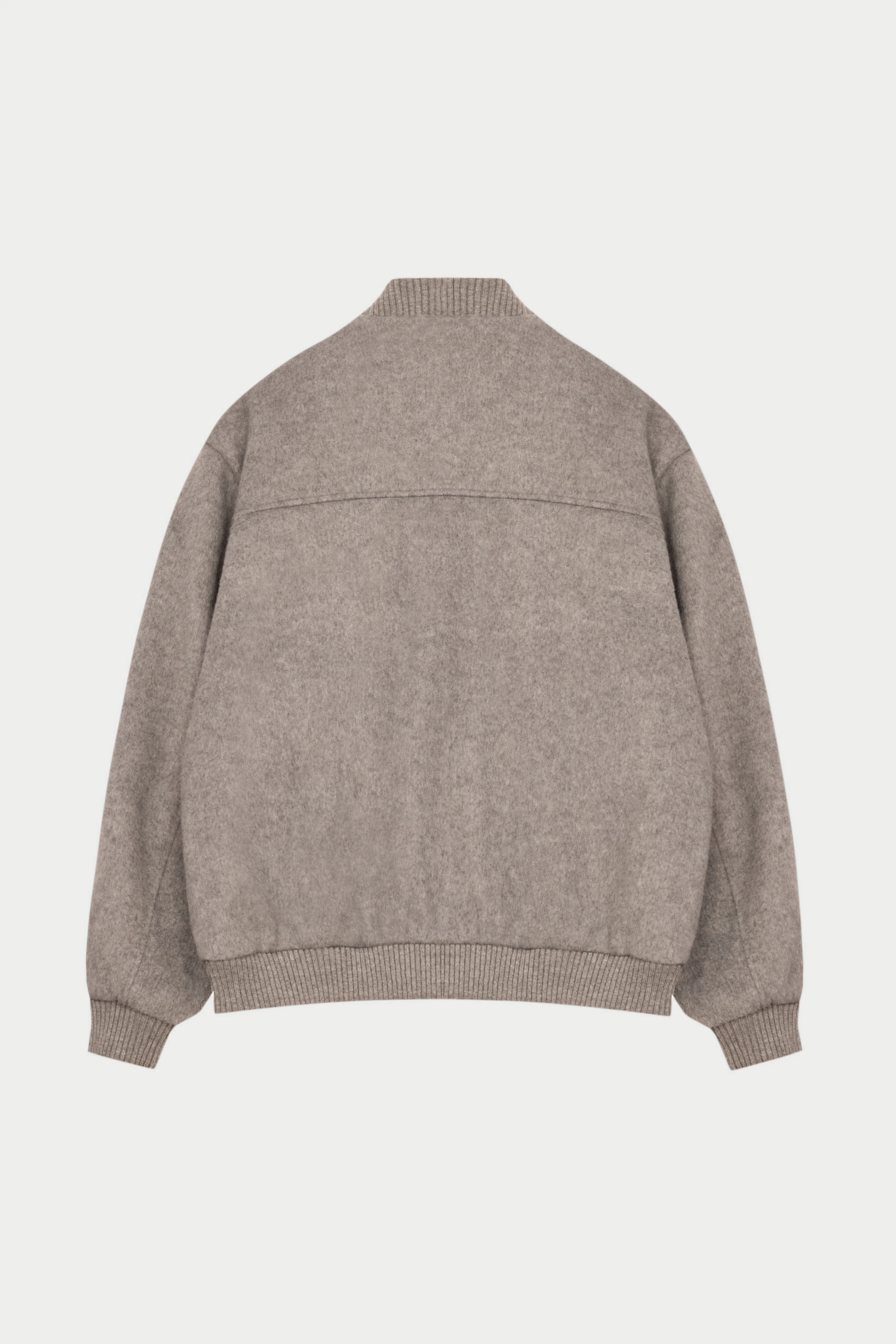 WOOL BLEND BOMBER JACKET - BEIGE - Image 9
