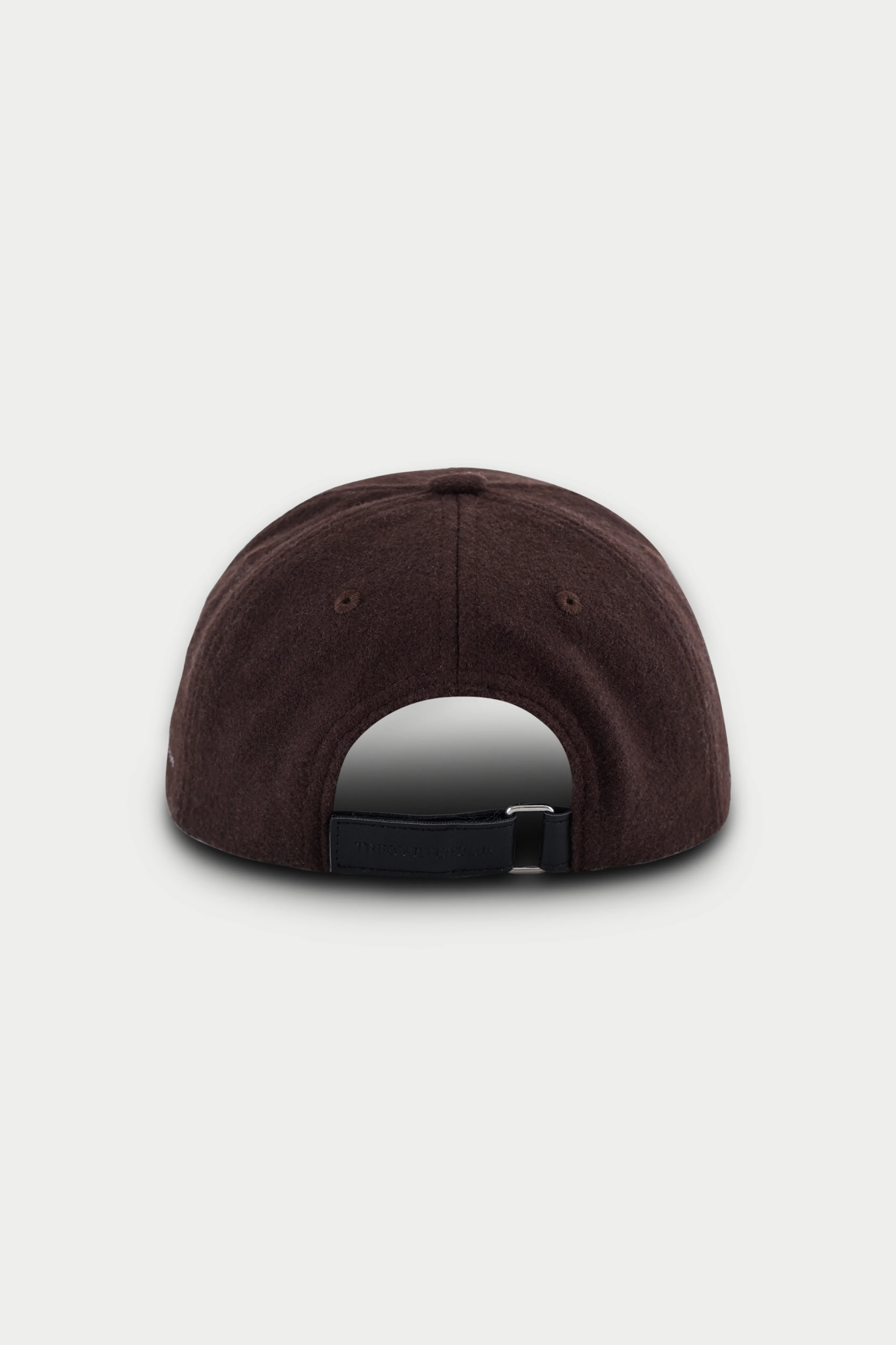 WOOL SCRIPT EMBROIDERED CAP - BROWN - Image 5