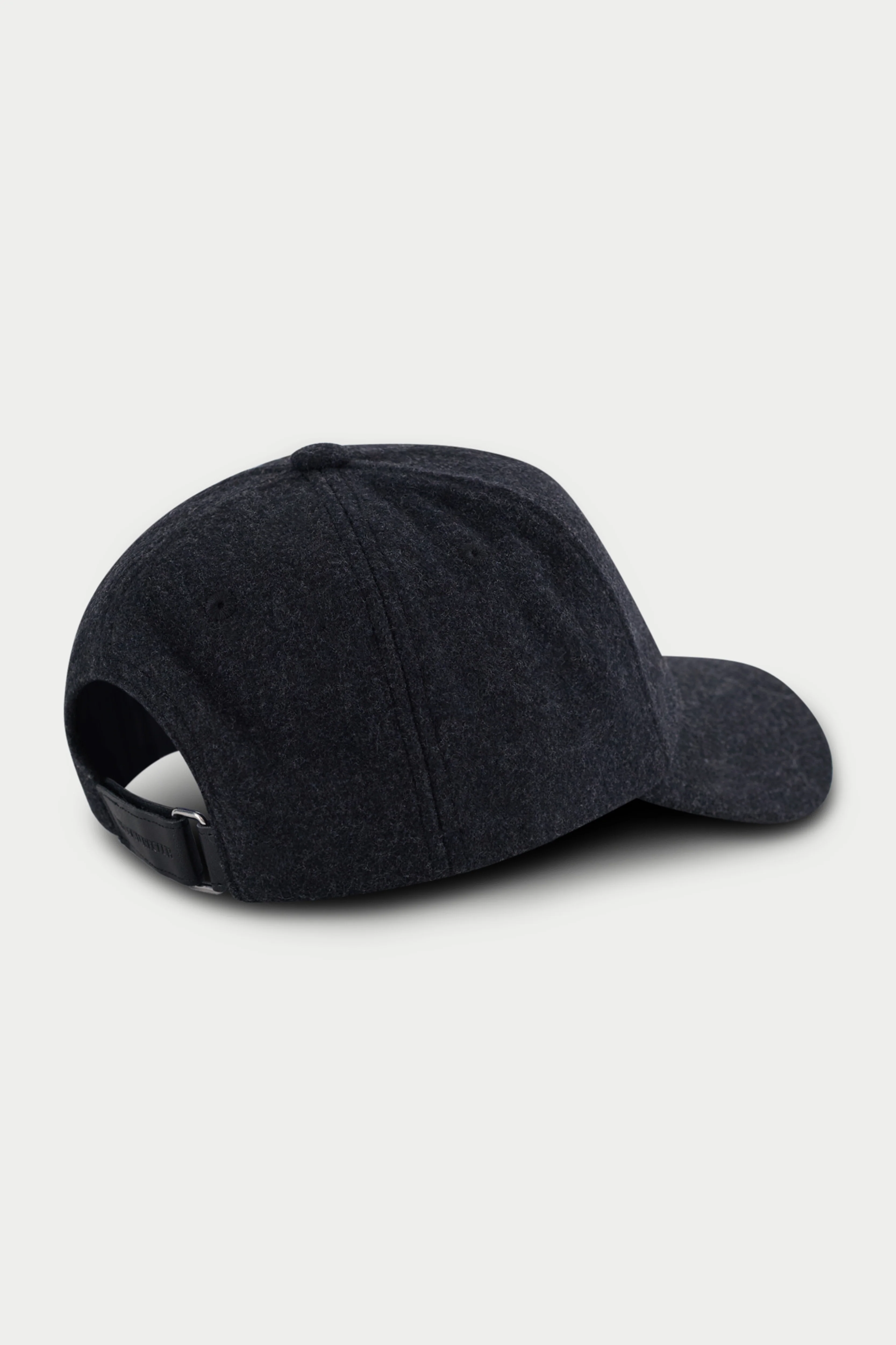 WOOL SCRIPT EMBROIDERED CAP - CHARCOAL - Image 6