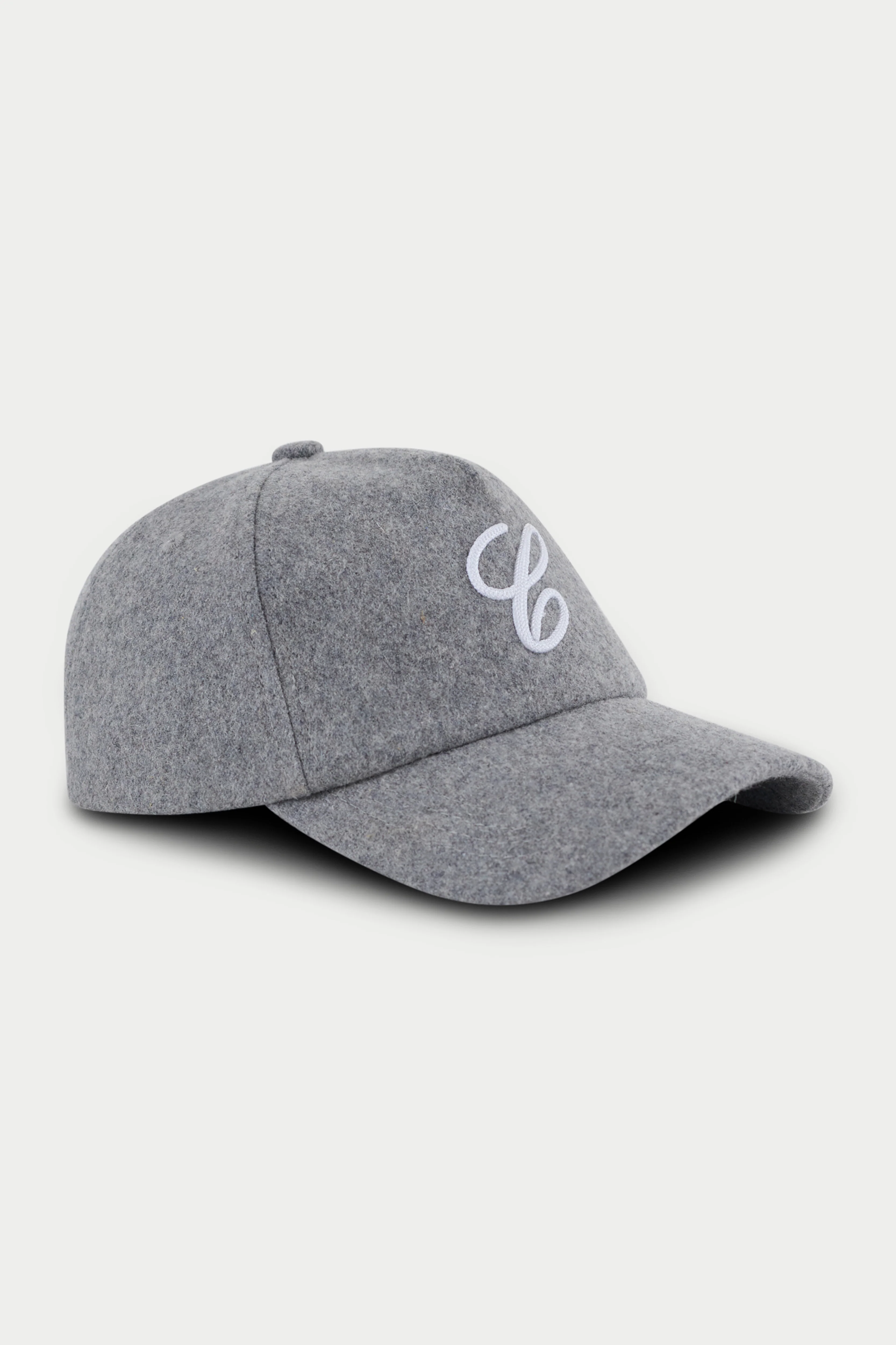 WOOL SCRIPT EMBROIDERED CAP - GREY - Image 7